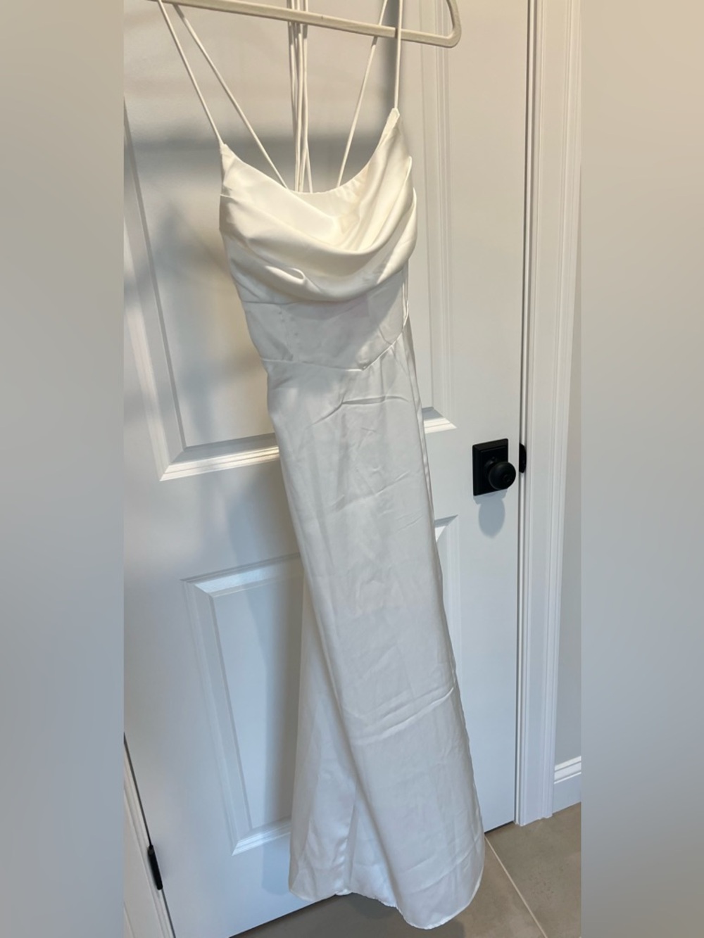 Hello Molly Ivory Satin Cowl Slip Dress